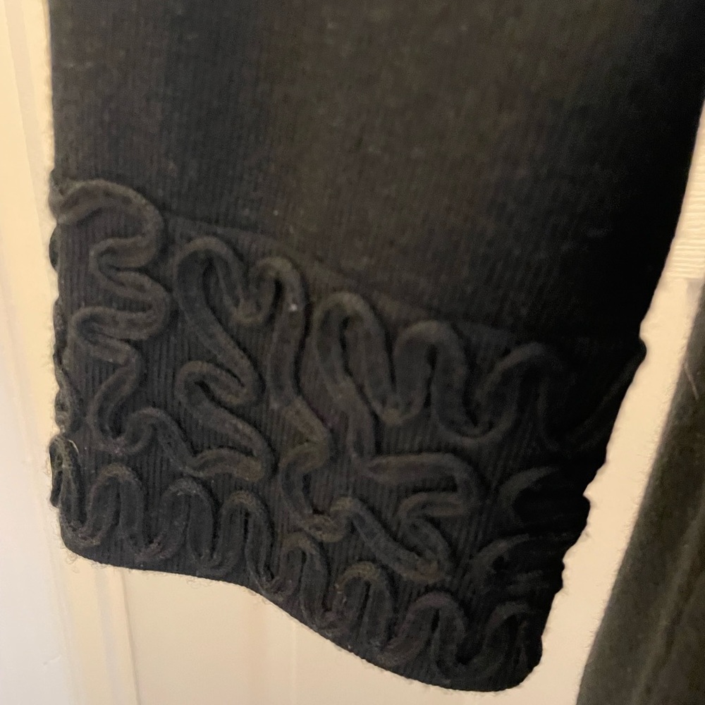 Boden Wool Blend Sweater Dress Size 4 Intricate Woven Detail at Neckline & Cuffs - Picture 3 of 7